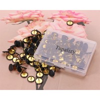 Tupalizy 120PCS Steel Thumbtacks Drawing Pins Plastic Round Head Thumb Tacks 10mm/0.39 Inch Dia (Black)