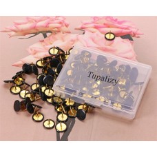 Tupalizy 120PCS Steel Thumbtacks Drawing Pins Plastic Round Head Thumb Tacks 10mm/0.39 Inch Dia (Black)